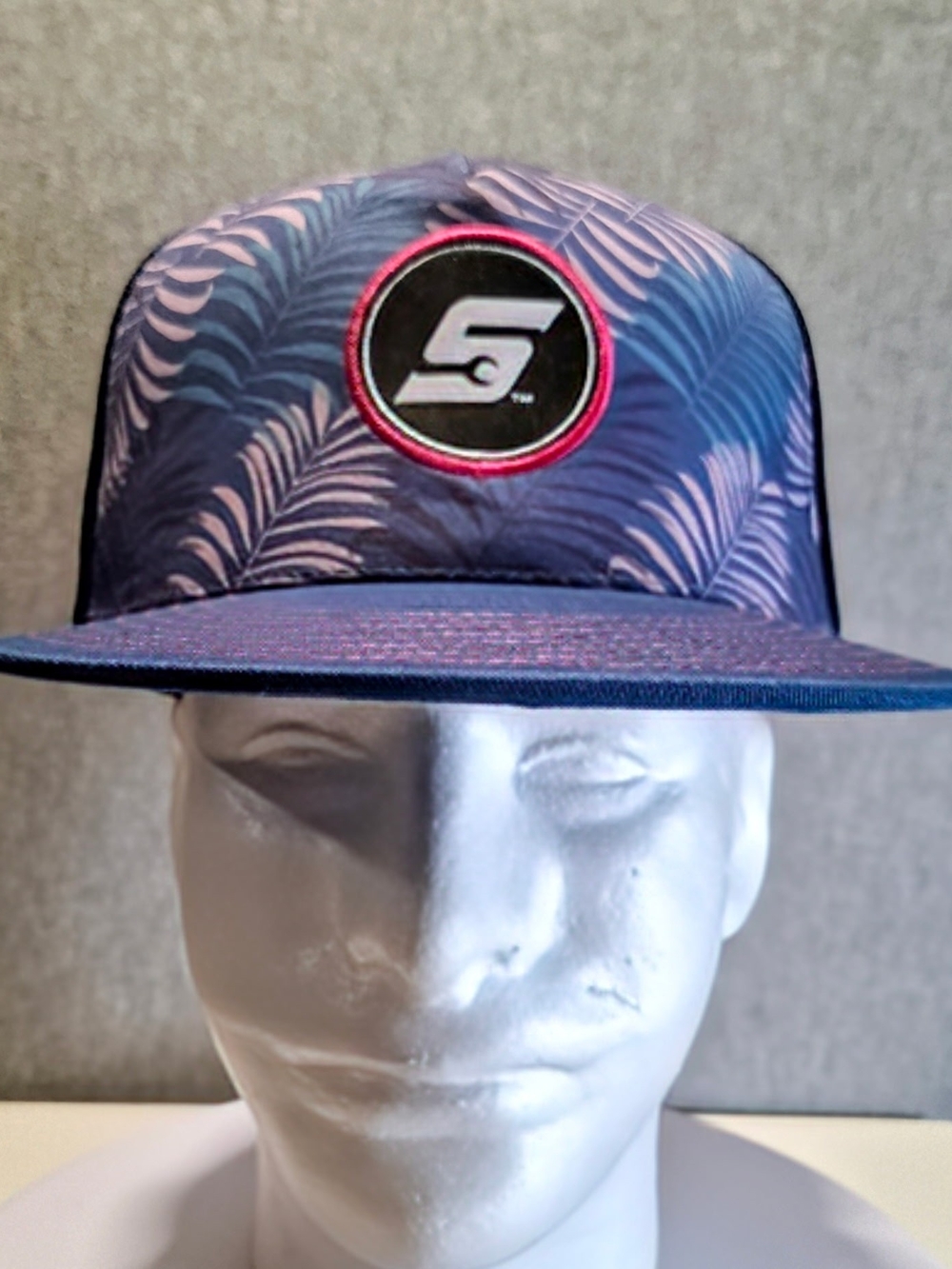 Snap On Logo Tropical Print Blue Snapback Hat